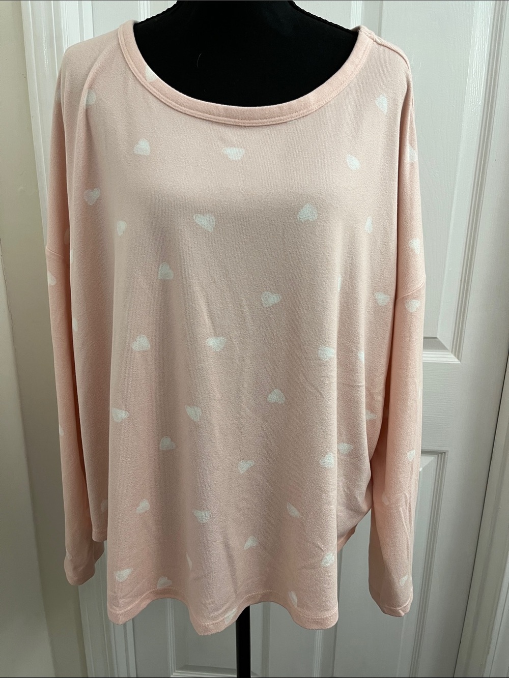 Lucky Brand Light Pink Heart Print Pullover
